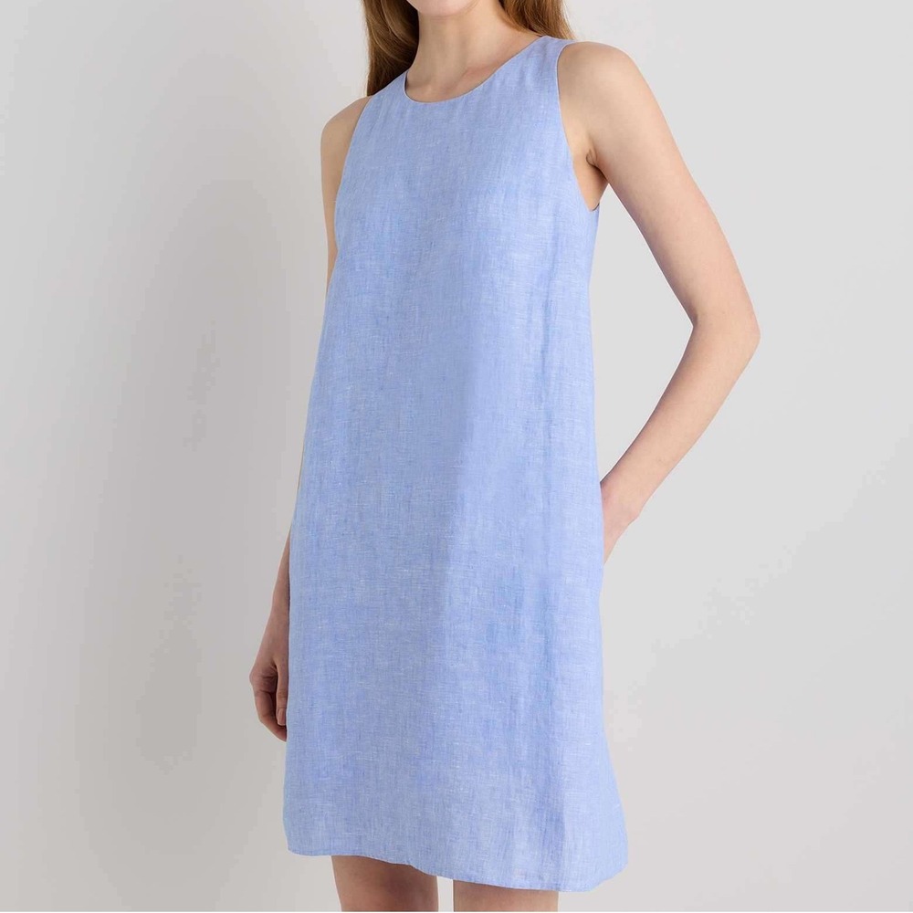 Quince 100% European Linen Tank Mini Dress French Blue Size Large